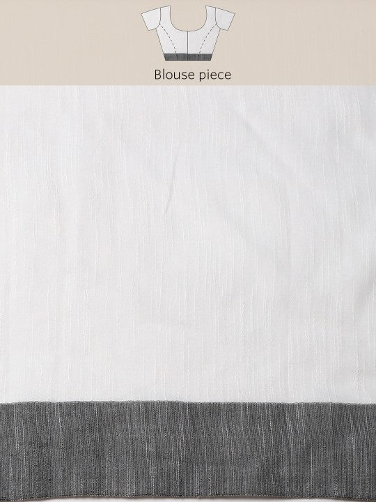 DESH BIDESH Woven Design Striped Pure Cotton Taant Saree