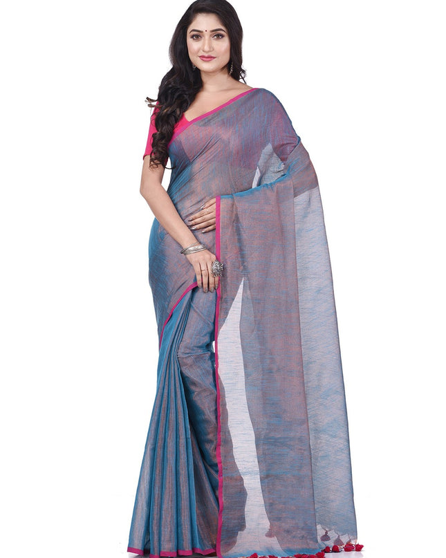 DESH BIDESH Solid Handloom Taant Saree