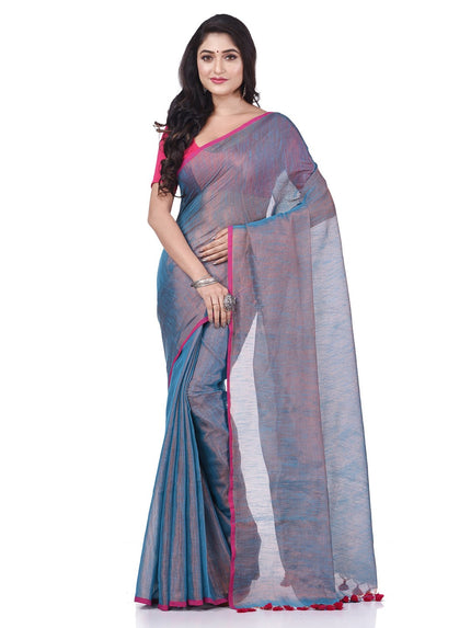 DESH BIDESH Solid Handloom Taant Saree