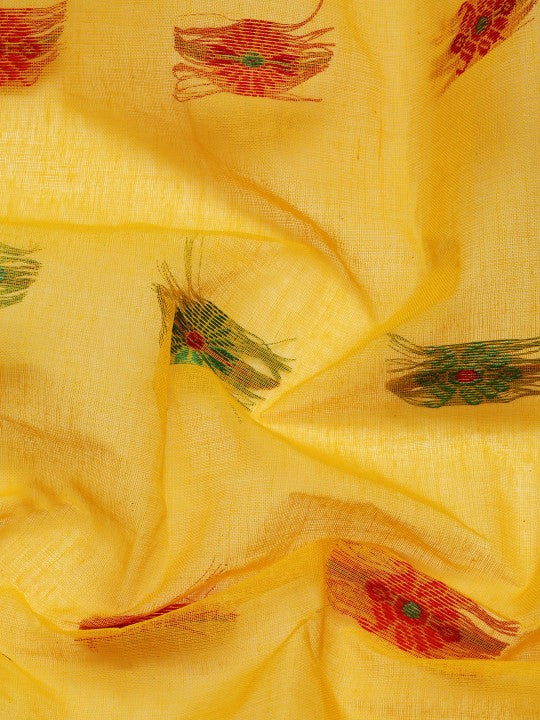 DESH BIDESH Woven Design Pure Cotton Taant Saree