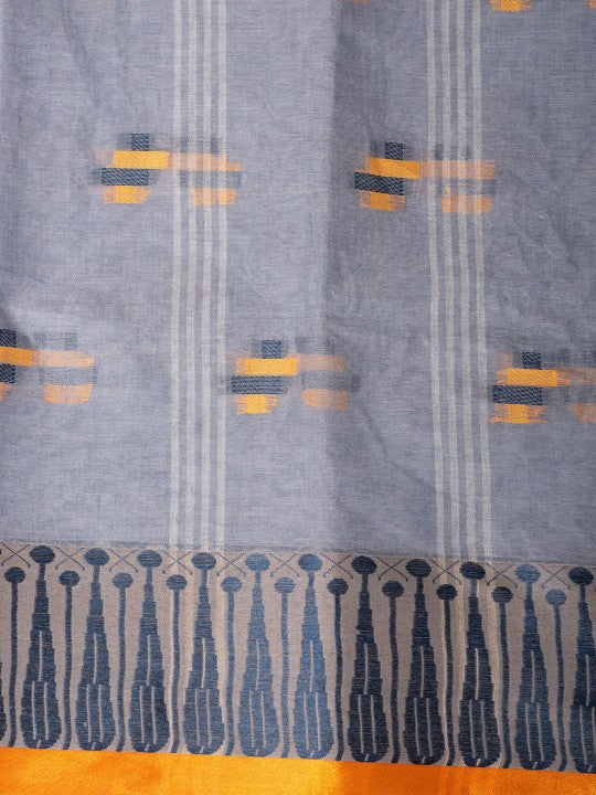 DESH BIDESH Ethnic Motifs Woven Design Pure Cotton Taant Saree