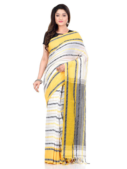 DESH BIDESH Woven Design Pure Cotton Traditional Taant Saree