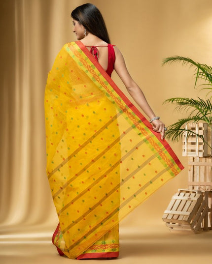 DESH BIDESH Ethnic Motifs Woven Design Pure Cotton Taant Saree