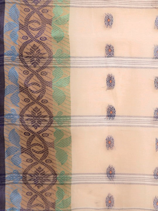 DESH BIDESH Ethnic Motifs Pure Cotton Taant Saree