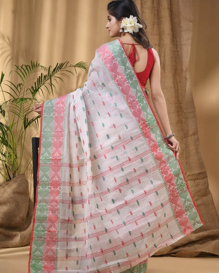 DESH BIDESH Ethnic Motif Woven Design Pure Cotton Taant Saree