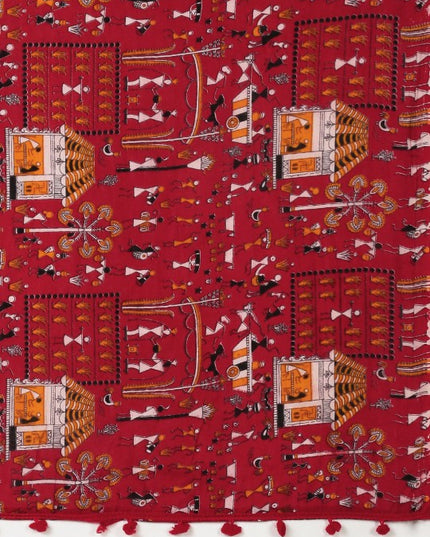 DESH BIDESH Kalamkari Pure Cotton Taant Saree: Traditional Woven Design for Women