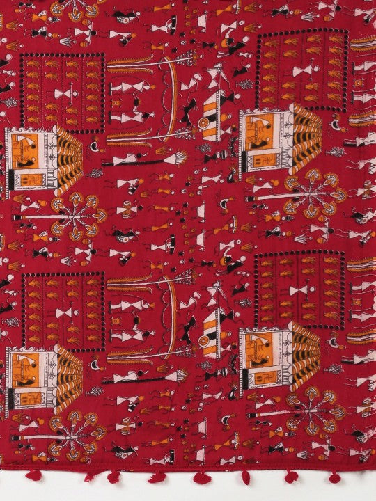 DESH BIDESH Kalamkari Pure Cotton Taant Saree: Traditional Woven Design for Women