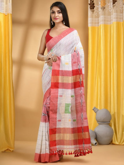 DESH BIDESH Checked Pure Cotton Khadi Saree