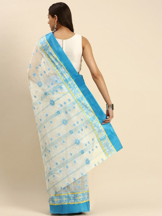 DESH BIDESH Woven Design Pure Cotton Taant Saree