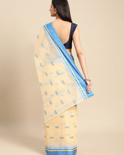 DESH BIDESH Ethnic Motifs Pure Cotton Taant Saree