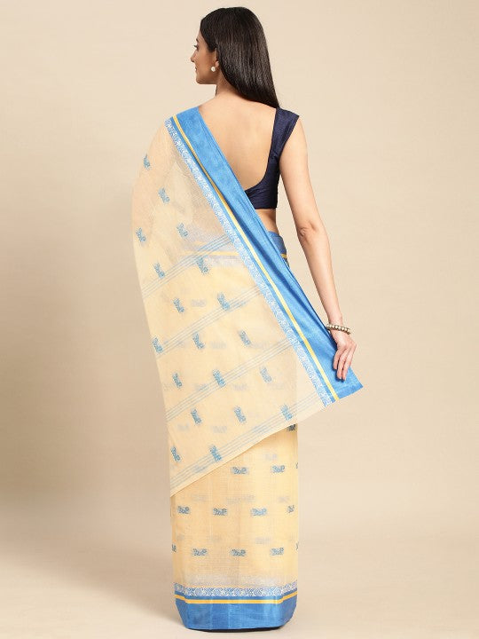 DESH BIDESH Ethnic Motifs Pure Cotton Taant Saree