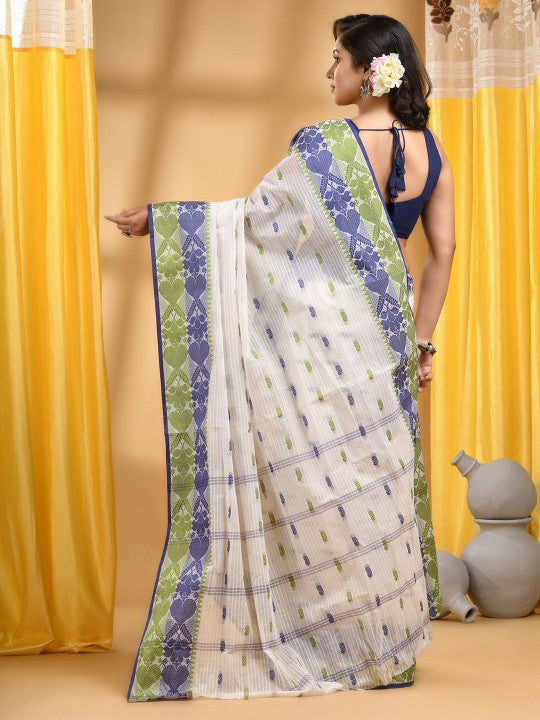 DESH BIDESH Woven Design Pure Cotton Taant Saree