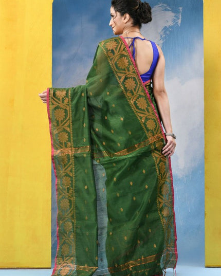 DESH BIDESH Women's Woven Design Zari Cotton Silk Saree