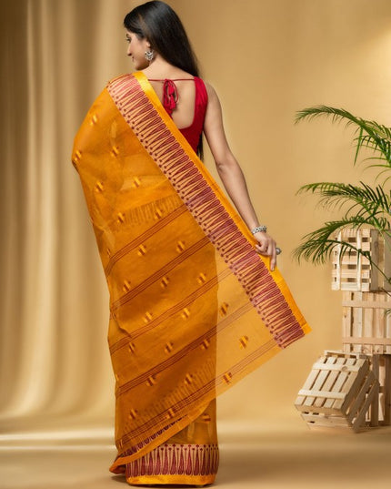 DESH BIDESH Woven Design Pure Cotton Taant Saree