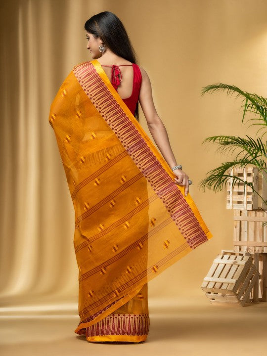 DESH BIDESH Woven Design Pure Cotton Taant Saree