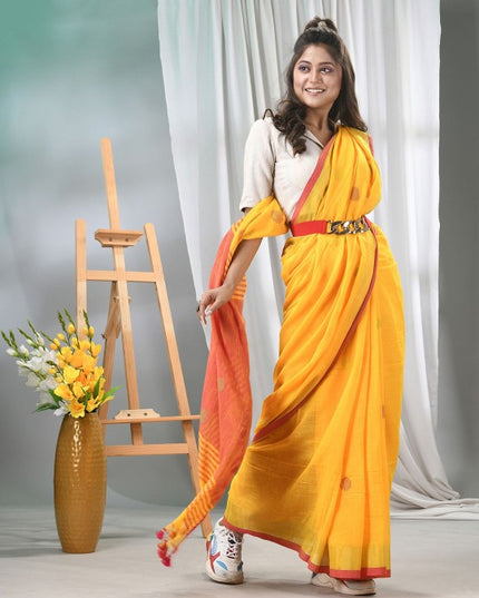 DESH BIDESHWomen Woven Design Pure Cotton Taant Saree