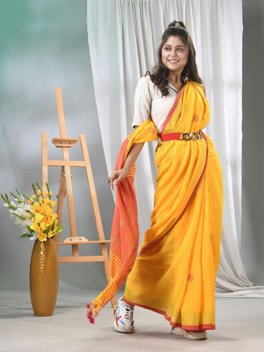 DESH BIDESHWomen Woven Design Pure Cotton Taant Saree
