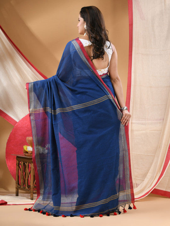 DESH BIDESH Woven Design Zari Pure Cotton Handloom Saree - Sarees for Women 36861512