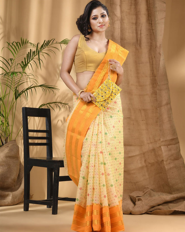 DESH BIDESH Woven Design Pure Cotton Taant Saree