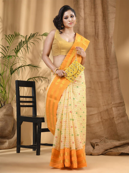 DESH BIDESH Woven Design Pure Cotton Taant Saree