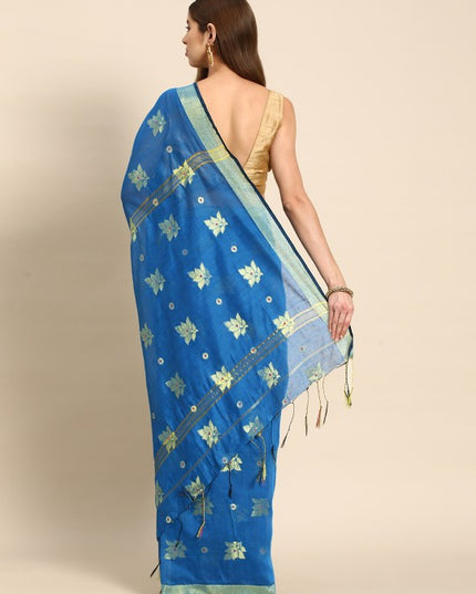 DESH BIDESH Ethnic Motifs Zari Taant Saree