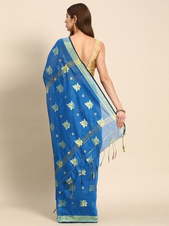 DESH BIDESH Ethnic Motifs Zari Taant Saree