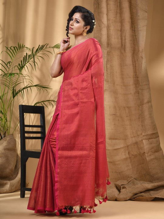 DESH BIDESH Tasseled Taant Saree