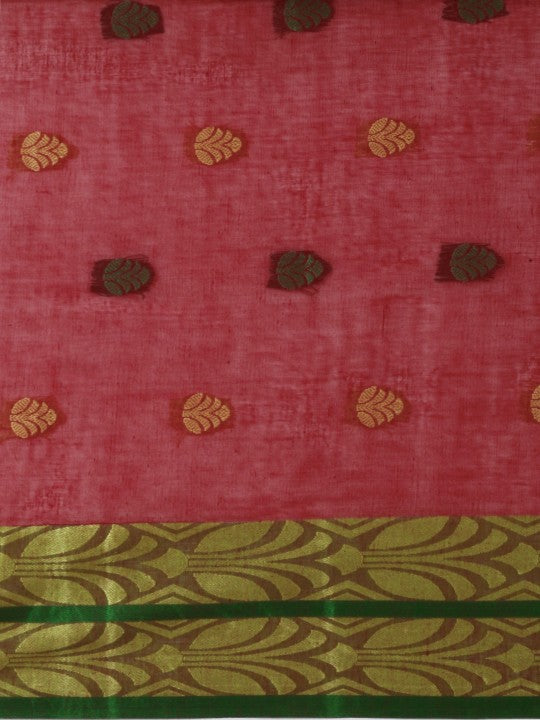 DESH BIDESH Woven Design Pure Cotton Taant Saree
