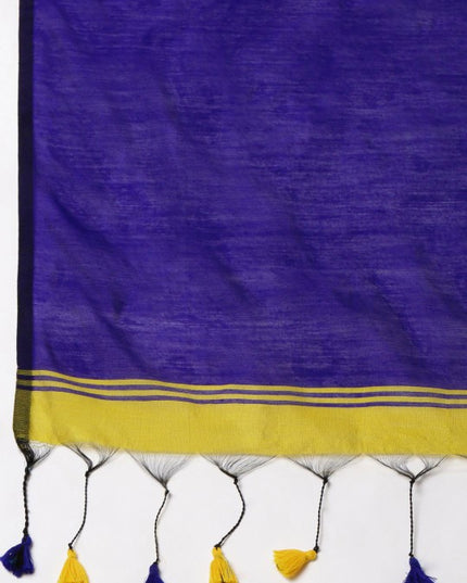 DESH BIDESH Elegant Colourblocked Silk Cotton Saree with Unstitched Blouse Piece