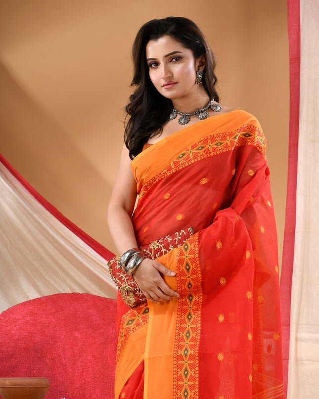 Women cotton saree for woman party, wear sarees for women tant cotton handloom chiffon silk sarees for women latest, Manirekha design (Red)