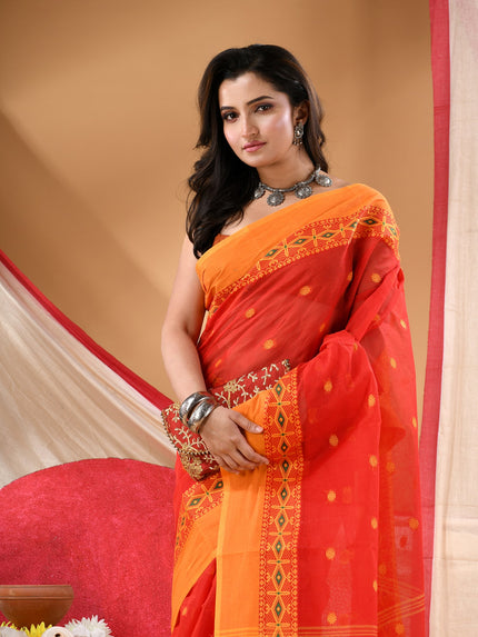 Women cotton saree for woman party, wear sarees for women tant cotton handloom chiffon silk sarees for women latest, Manirekha design (Red)