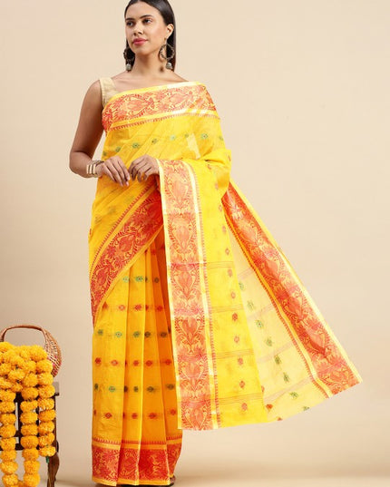 DESH BIDESH Woven Design Pure Cotton Taant Saree
