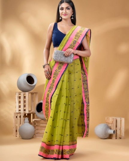 DESH BIDESH Woven Design Pure Cotton Taant Saree