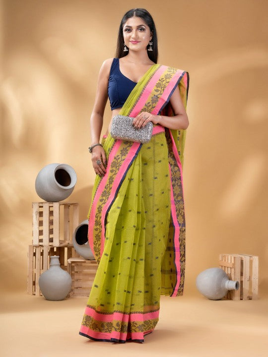 DESH BIDESH Woven Design Pure Cotton Taant Saree