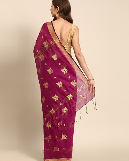 DESH BIDESH Ethnic Motifs Zari Taant Saree