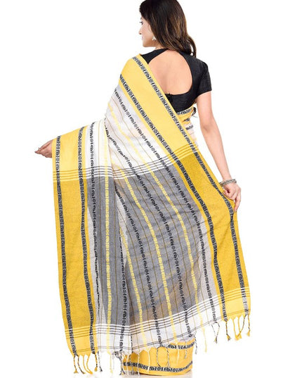 DESH BIDESH Woven Design Pure Cotton Traditional Taant Saree