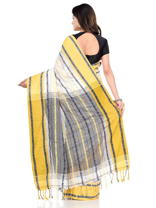DESH BIDESH Woven Design Pure Cotton Traditional Taant Saree