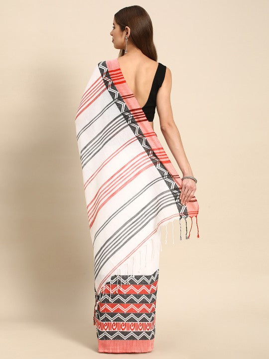 DESH BIDESH Woven Self Design Pure Cotton Saree