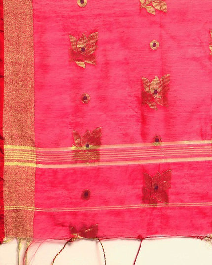 DESH BIDESH Floral Zari Taant Saree