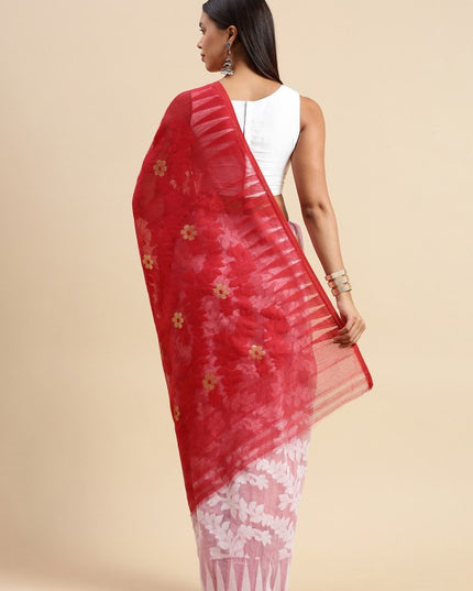 DESH BIDESH Floral Pure Cotton Taant Saree