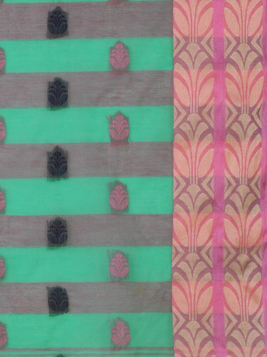 DESH BIDESH Woven Design Pure Cotton Taant Saree