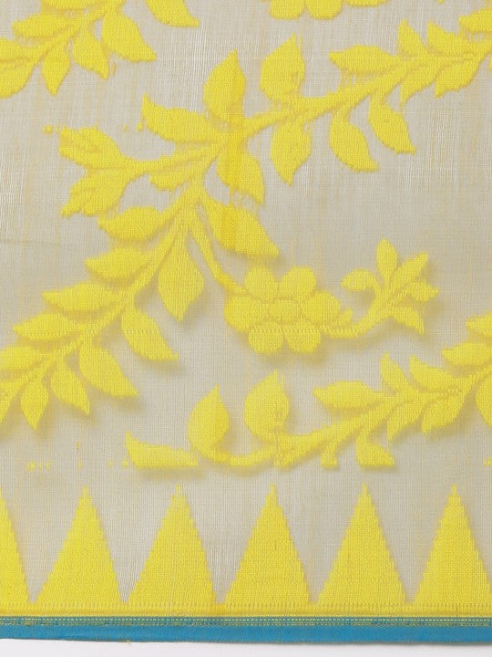 DESH BIDESH Floral Pure Cotton Taant Saree
