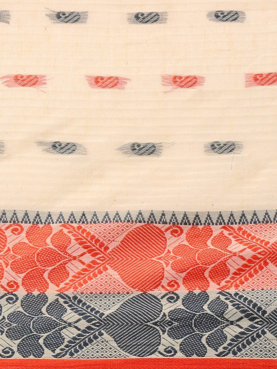 DESH BIDESH Woven Design Pure Cotton Taant Saree