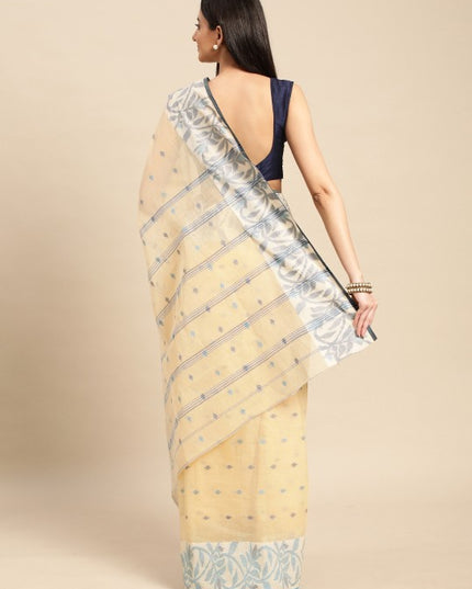 DESH BIDESH Ethnic Motifs Pure Cotton Taant Saree