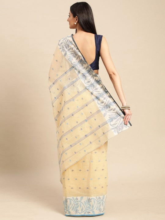 DESH BIDESH Ethnic Motifs Pure Cotton Taant Saree