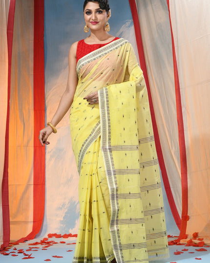 DESH BIDESH Ethnic Motifs Pure Cotton Handloom Saree - Elegant Traditional Indian Attire