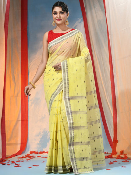 DESH BIDESH Ethnic Motifs Pure Cotton Handloom Saree - Elegant Traditional Indian Attire