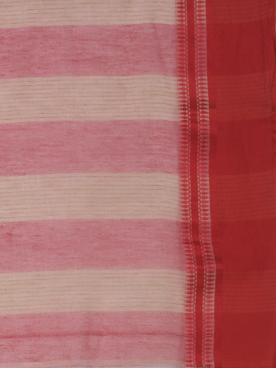 DESH BIDESH Woven Design Pure Cotton Bengal Taant Saree