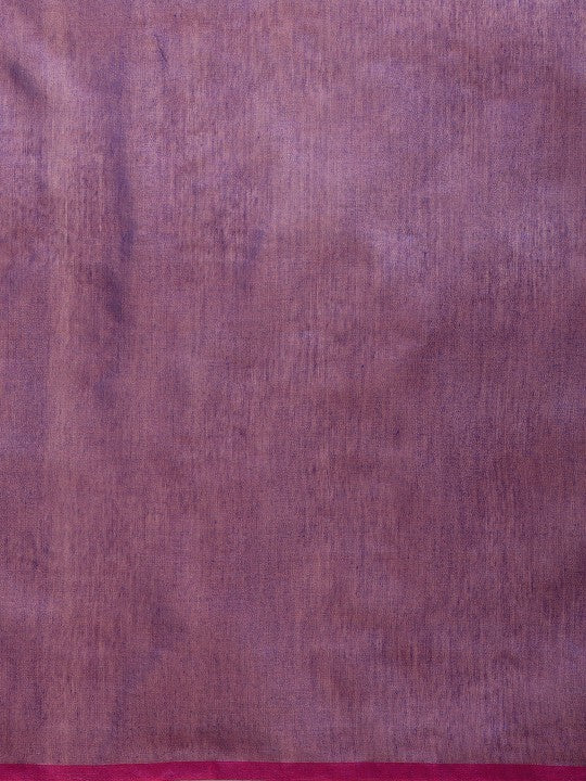 DESH BIDESH Purple Solid Tissue Taant Saree