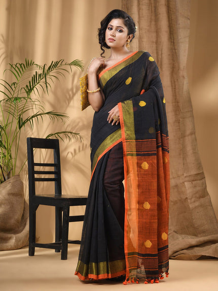DESH BIDESH Geometric Woven Design Pure Cotton Saree